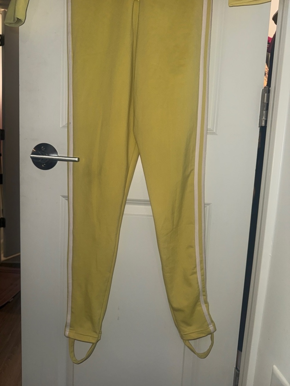 adidas Yellow women One-Piece Zip Jumpsuit with White Stripes - Picture 2 of 7